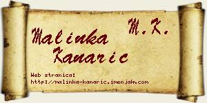 Malinka Kanarić vizit kartica